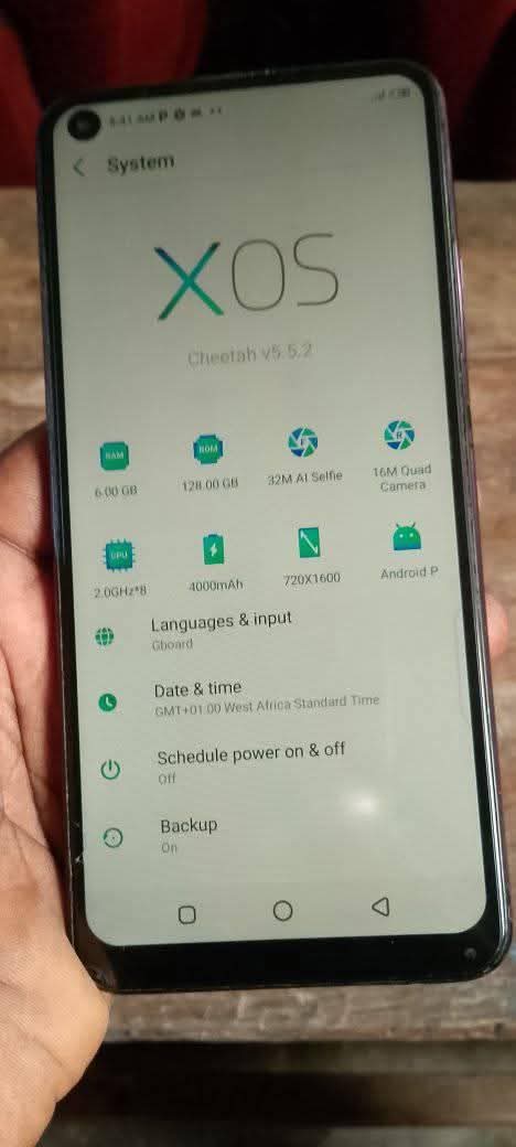 A picture of Infinix s5