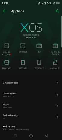 A picture of Infinix hot 12 i