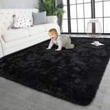 A picture of Fluffy bedside carpets available in different colors and designs Medium