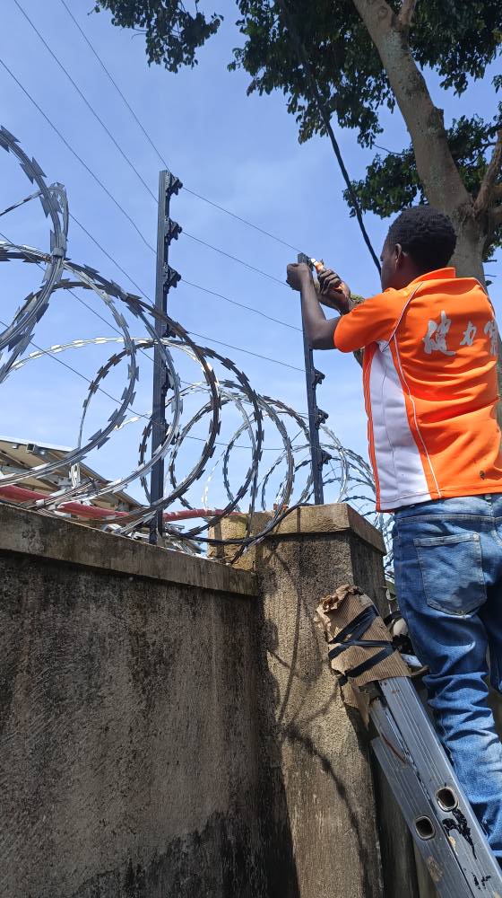 A picture of CCTV and electric fence installations
