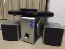 A picture of SONY 2.1 MINI HOME THEATRE AND SONY DVD.