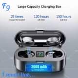 A picture of F9 fingerprints smart earbuds