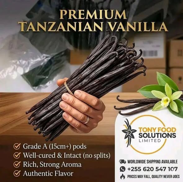 A picture of Organic vanilla beans available for sale in zanzibar