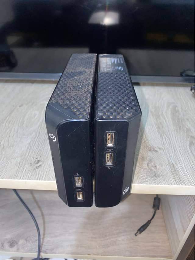 A picture of Two 8TB hard drives