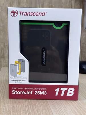 A picture of Transcend external hard drives