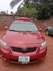 A picture of Toks standard registered Corolla LE 2009 available in Enugu state