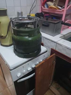 A picture of Empty gas cylinders