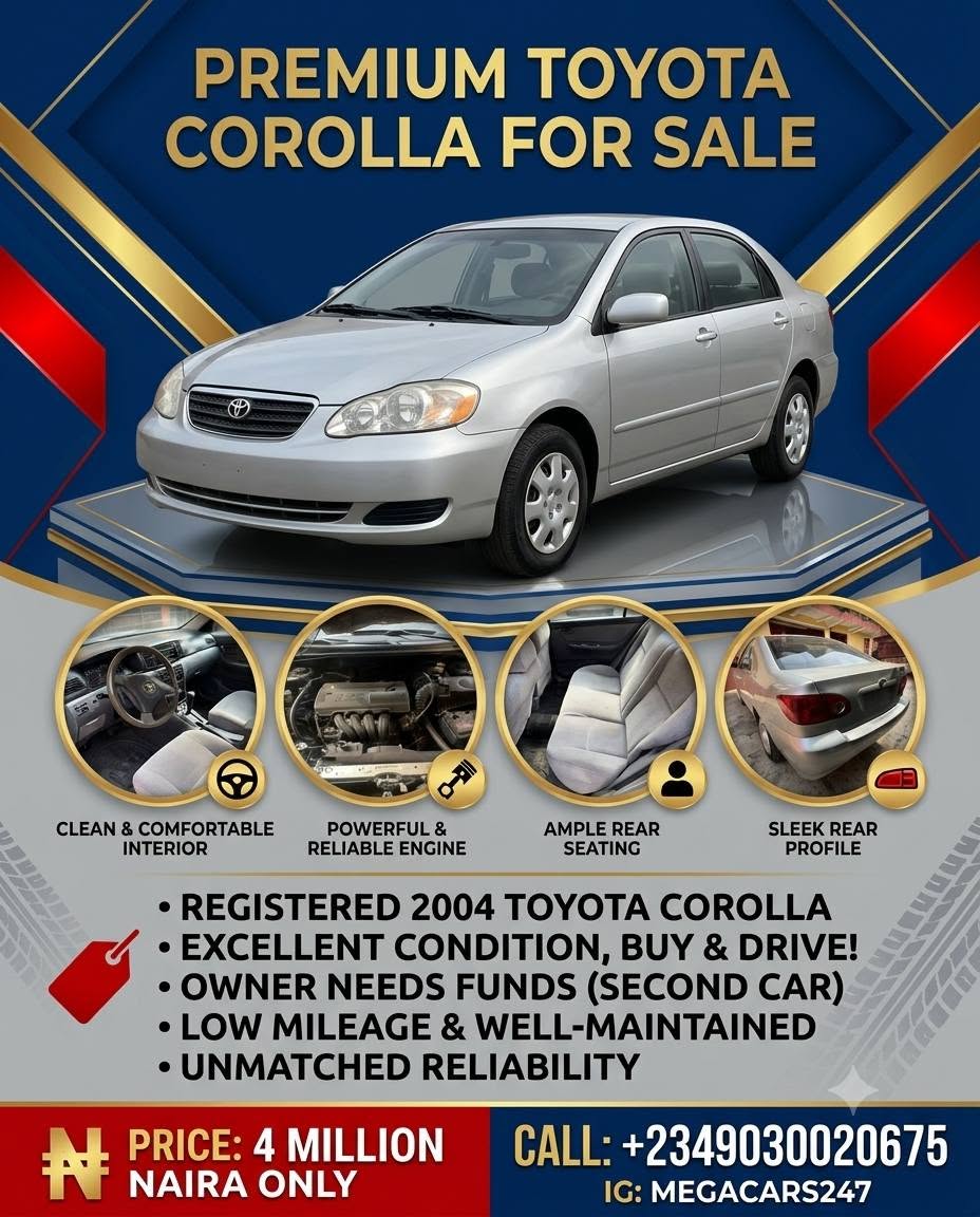 A picture of TOYOTA COROLLA 2004 REGISTERED BUY AND DRIVE