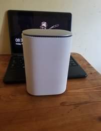 A picture of PC and router