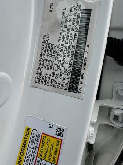 A picture of Distress Sale Foreign used Honda accord Year 2022 Price 24M