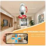 A picture of 1080p 2 4G 360 wifi bulb panoramic IP camera night