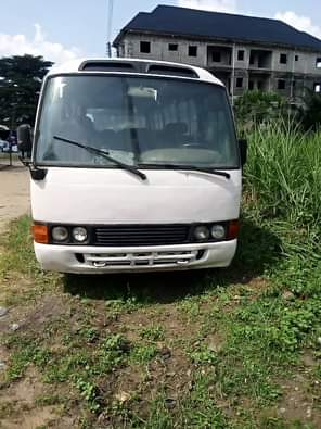 A picture of Toyota coaster bus with diesel Engine. Everything is working perfectly.