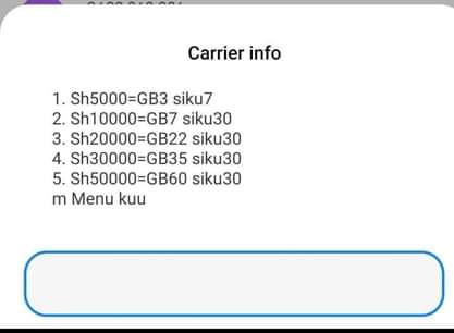 A picture of Sme menu za airtel