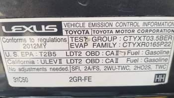 A picture of LEXUS RX350 FAST DEAL Model 2012 UPGRADED TO 2015 Catalyst