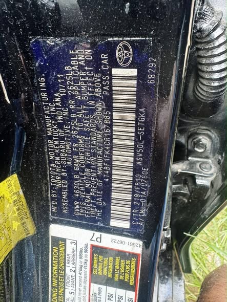 A picture of Toyota camry 2012 Tokunbo Standard