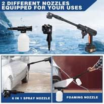 A picture of Car wash power water gun rechargeable with two batteries easy