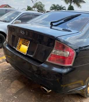 A picture of Subaru legacy turbo 2006 model UBG black color with grew