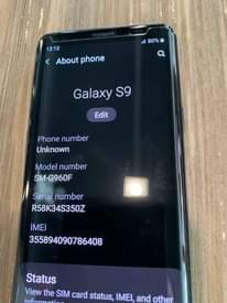A picture of Samsung galaxy s9