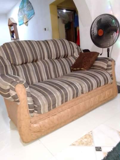 A picture of Complete set of chair Sofa. 3 sitter 2 sitter and