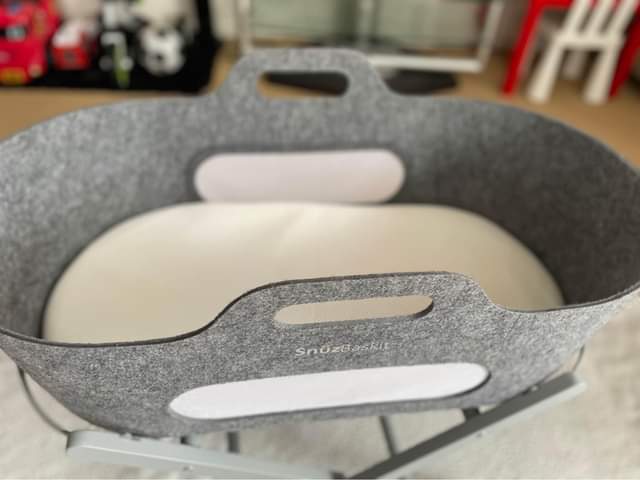A picture of SnuzBaskit Light Grey Moses Basket Dove Stand