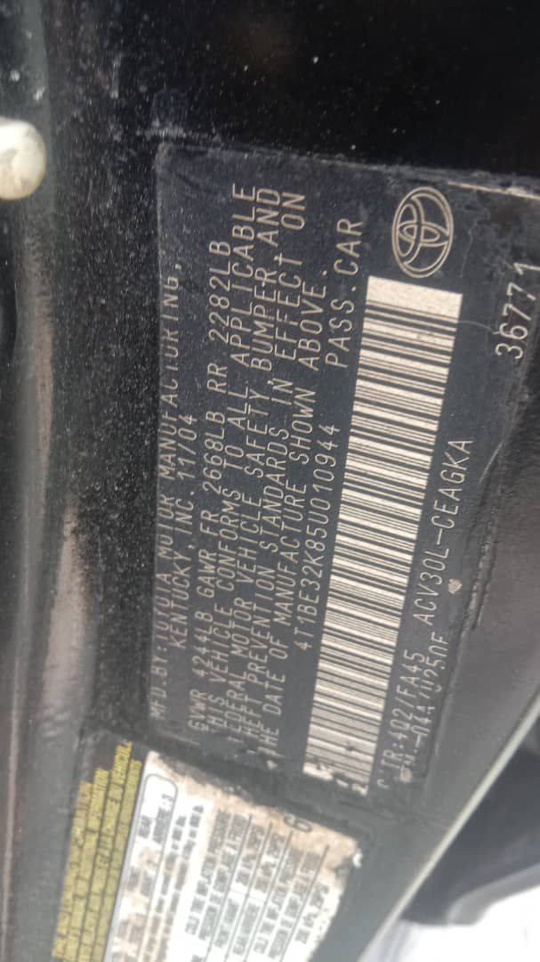 A picture of DISTRESS Deal TOYOTA CAMRY XLE 2006 ENGINE 90 Gear AC