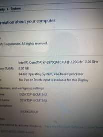 A picture of LENOVO Z570 HDD320 RAM6 GHZ 2.2 CORE i7