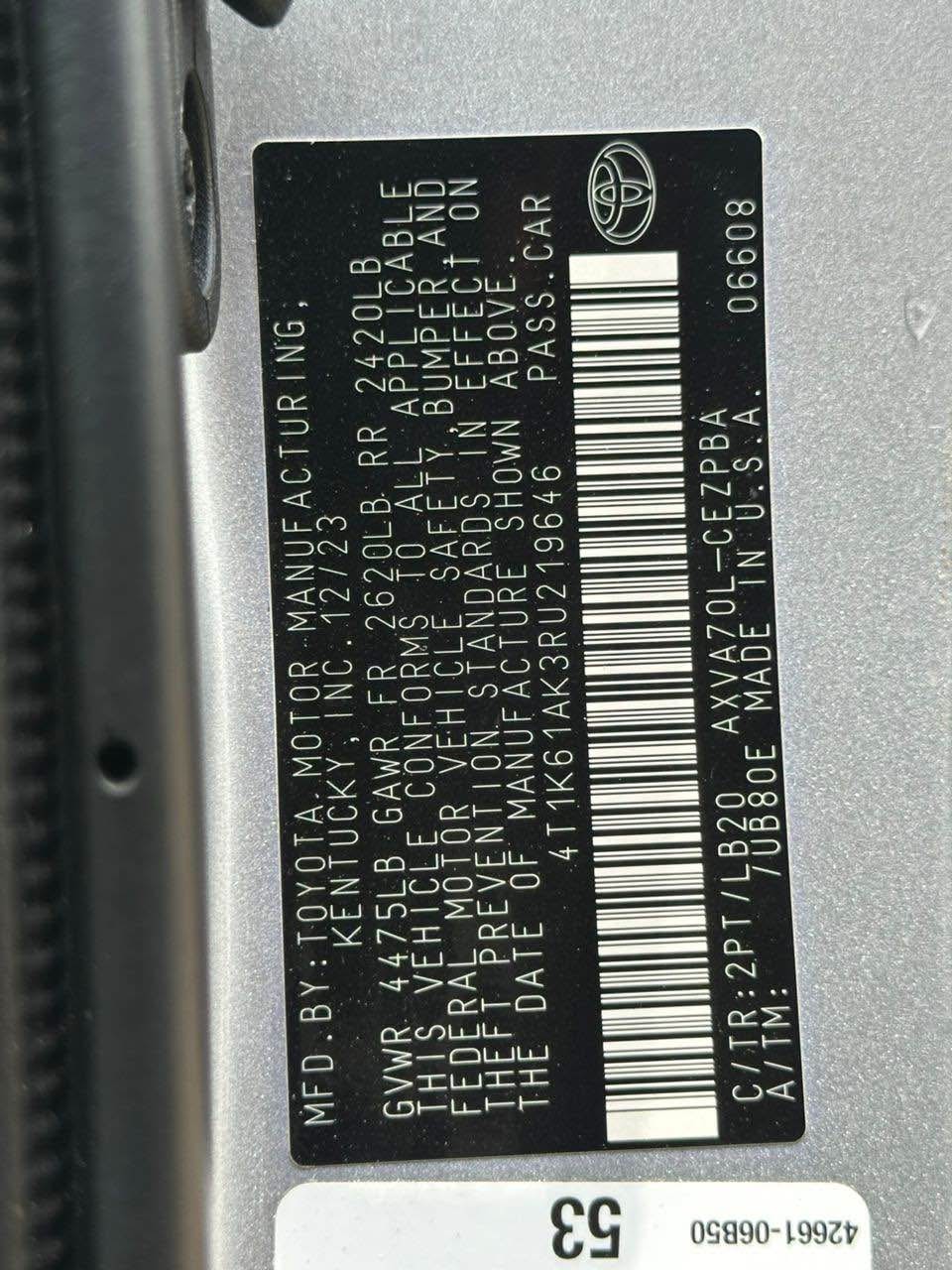 A picture of TOYOTA CAMRY XSE 2024 MODE