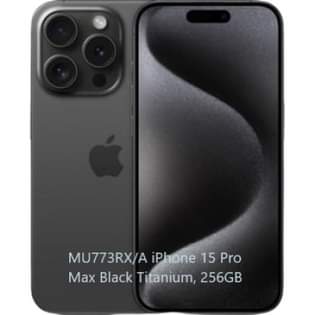 A picture of iPhone 15 Pro Max Black Titanium 256GB