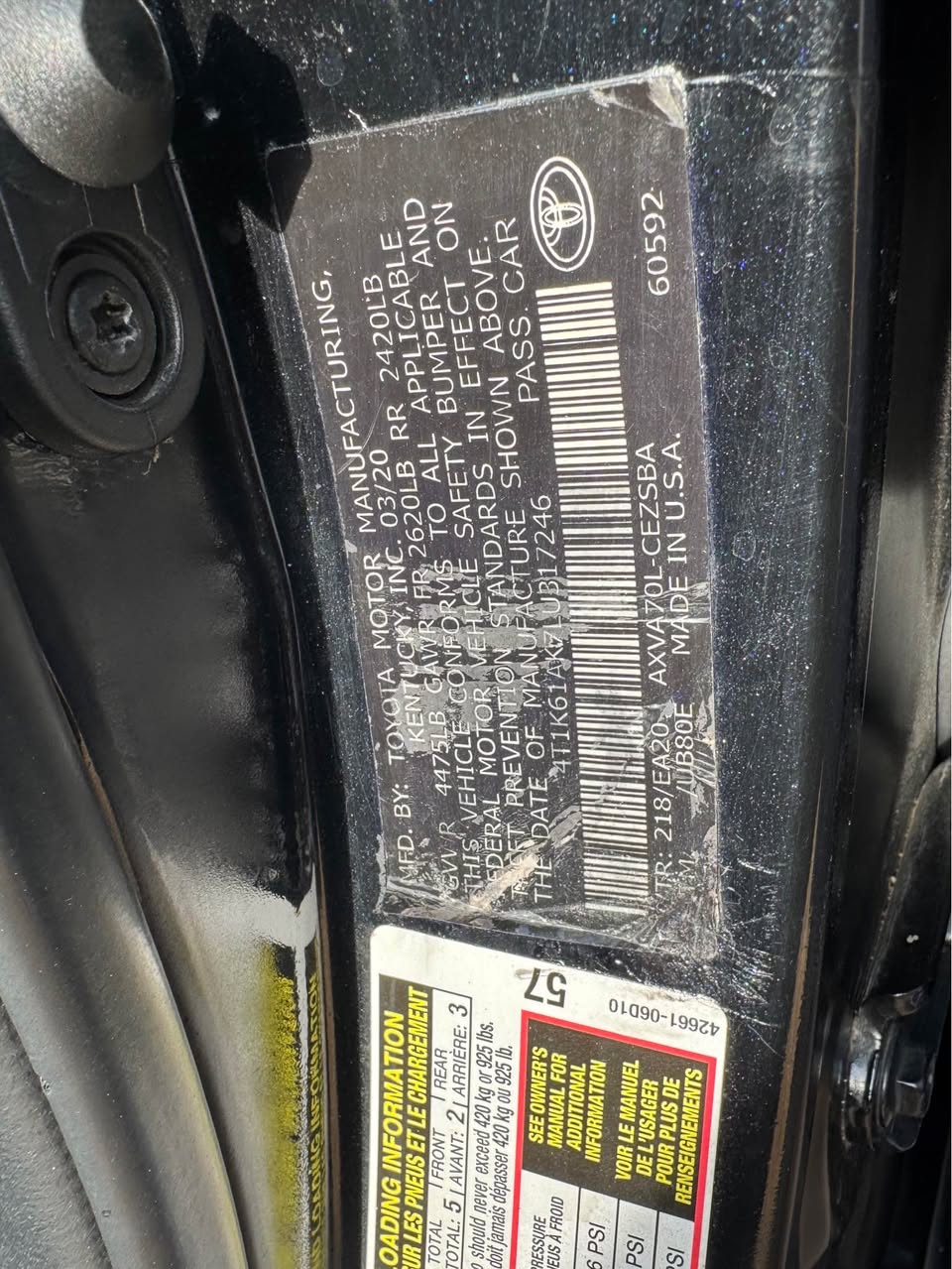 A picture of Camry SE