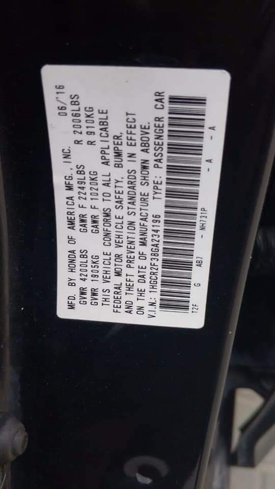 A picture of Honda Accord 2016 model 3months used location lekki phase1 price