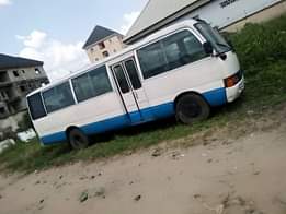 A picture of Toyota coaster bus with diesel Engine. Everything is working perfectly.