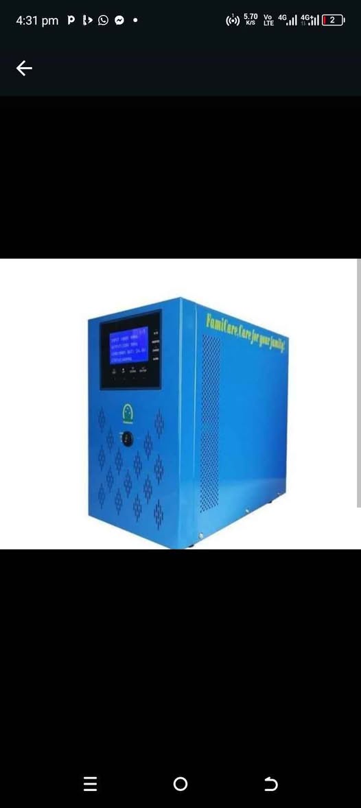 A picture of 3 5kva 24v inverter with 2 fairly tubular Batteries and