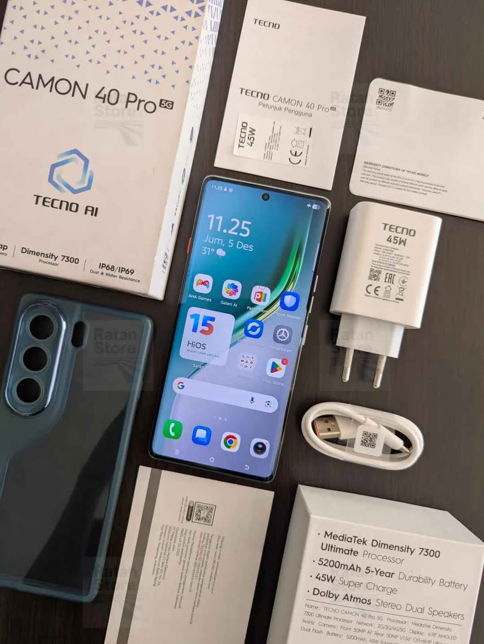 A picture of Tecno camon 40pro at 480k Storage 256gb 24gb rm Battery