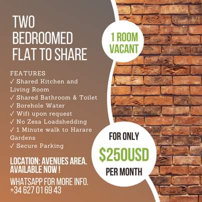 rooms to rent harare
