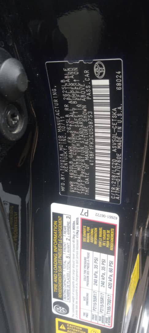 A picture of Toyota camry sport