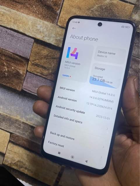 A picture of Redmi 10 128gb at 350 000shillings