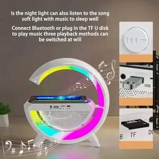 A picture of Led wireless charging bluetooth speaker at only 130k negotiable