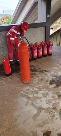 A picture of FIRE EXTINGUISHERS AND SAFETY EQUIPMENT