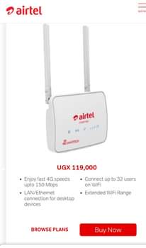 A picture of Airtel 4G mifis 4G 5G routers and broadband