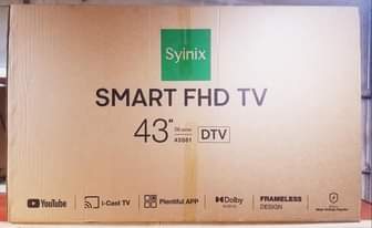 A picture of 43 Syinix Android12 Frameless Smart TV Designed by infinix
