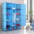 A picture of 3 column plastic closets