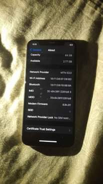 A picture of iphone x perfect condition