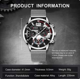 A picture of 3PCS MENS WRISTWATCH NECKLACE