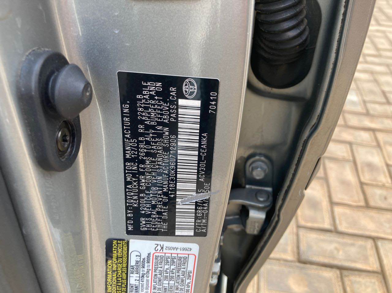 A picture of Tokunbo Toyota Camry 2006