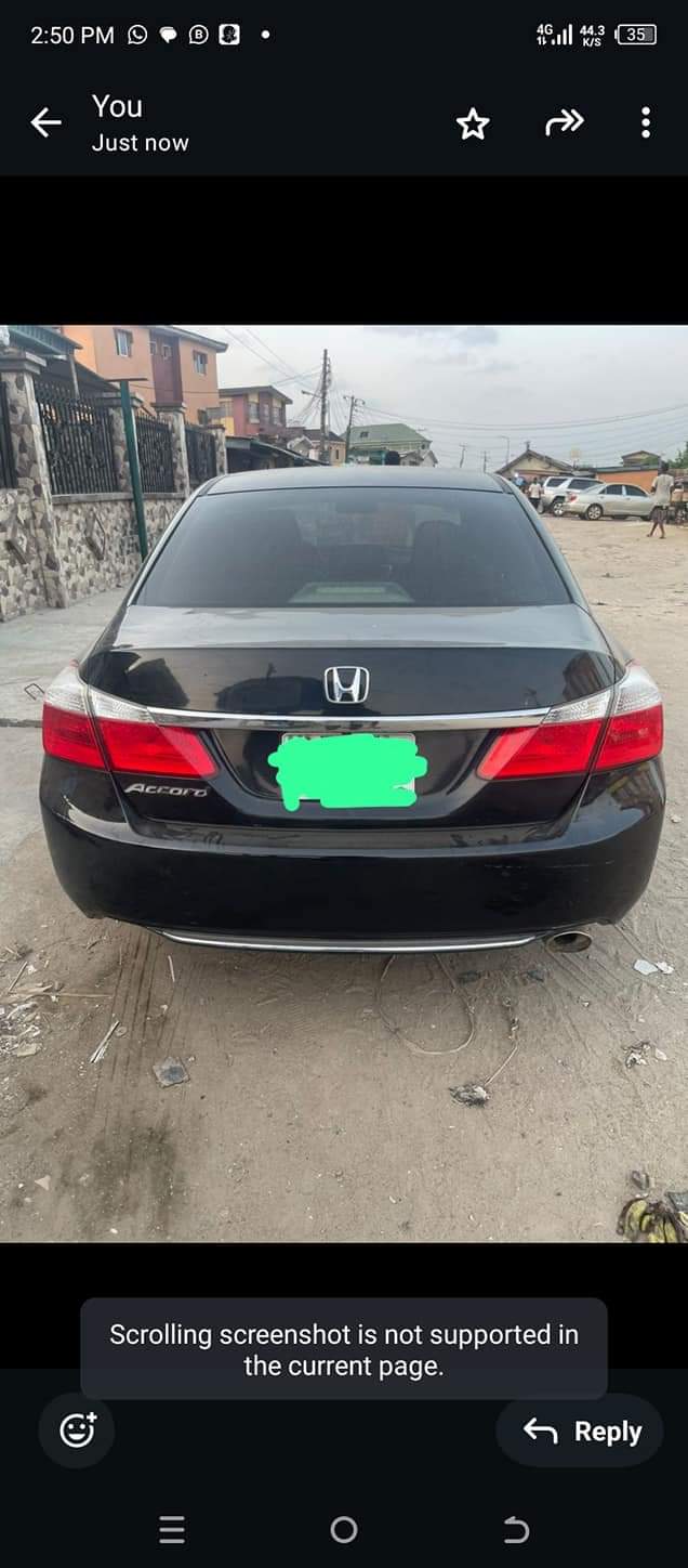 A picture of Honda Accord v4 engine full option with rear 2014 Tok
