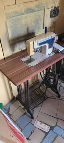 A picture of Singer Manual and electric botton hole machine with straight sewing