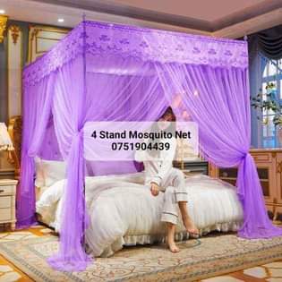 A picture of 56 4 Stand Steel Frame Mosquito Net Purple