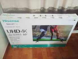 A picture of 50 inch smart 4K bluetooth Hisense frameless tv 985k 0700711388