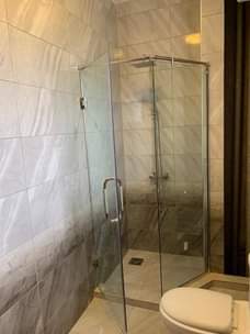 A picture of shower cabins