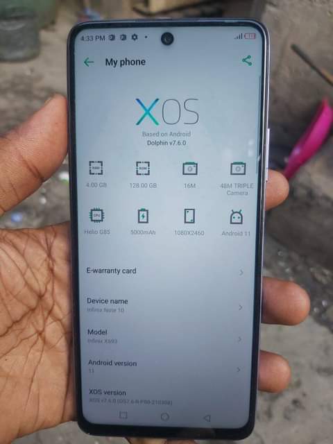 A picture of infinix note 10